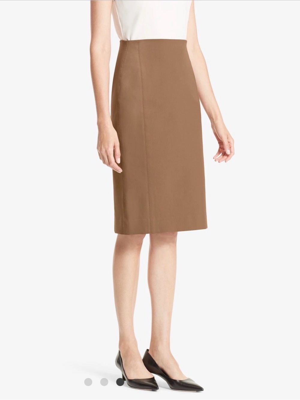 M.M. Lafleur Khaki Brown Stretch Pencil Dorchester Skirt Women's Size 4